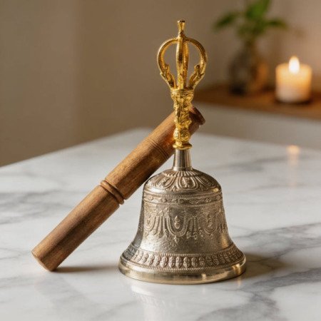 Brass Tibetan OM Bell